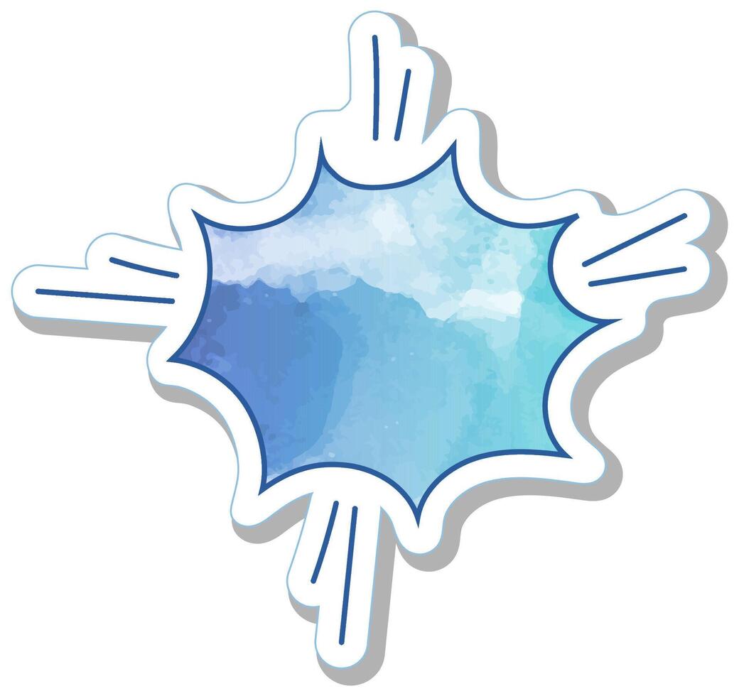 Bright blue speech bubble shape with vibrant edges and smooth texture vector
