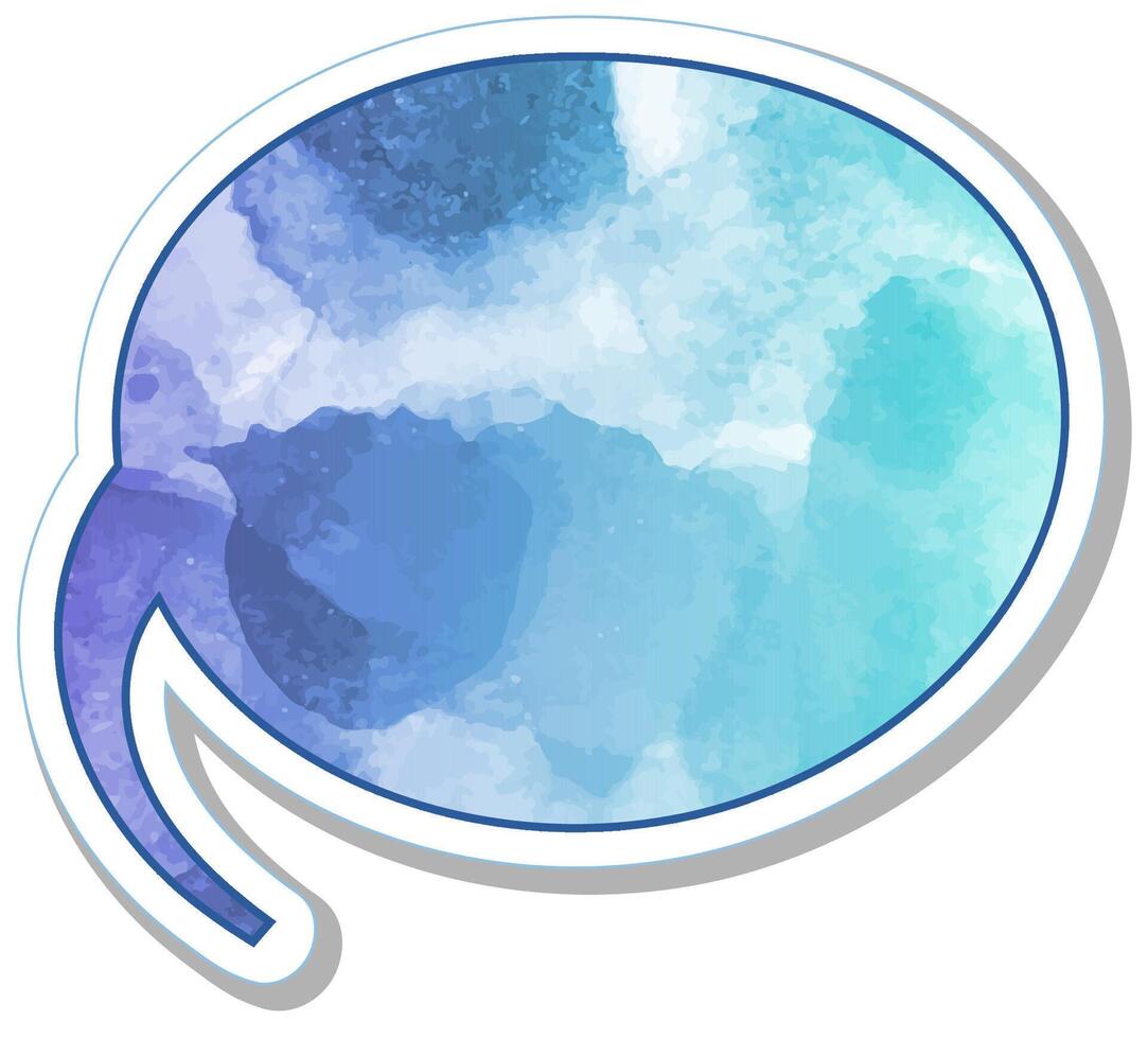 Vibrant speech bubble watercolor artwork with flowing shapes and colors vector