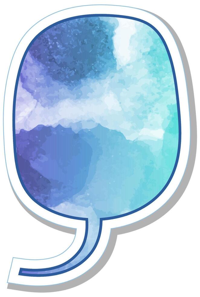 Colorful abstract speech bubble in vibrant blue tones vector
