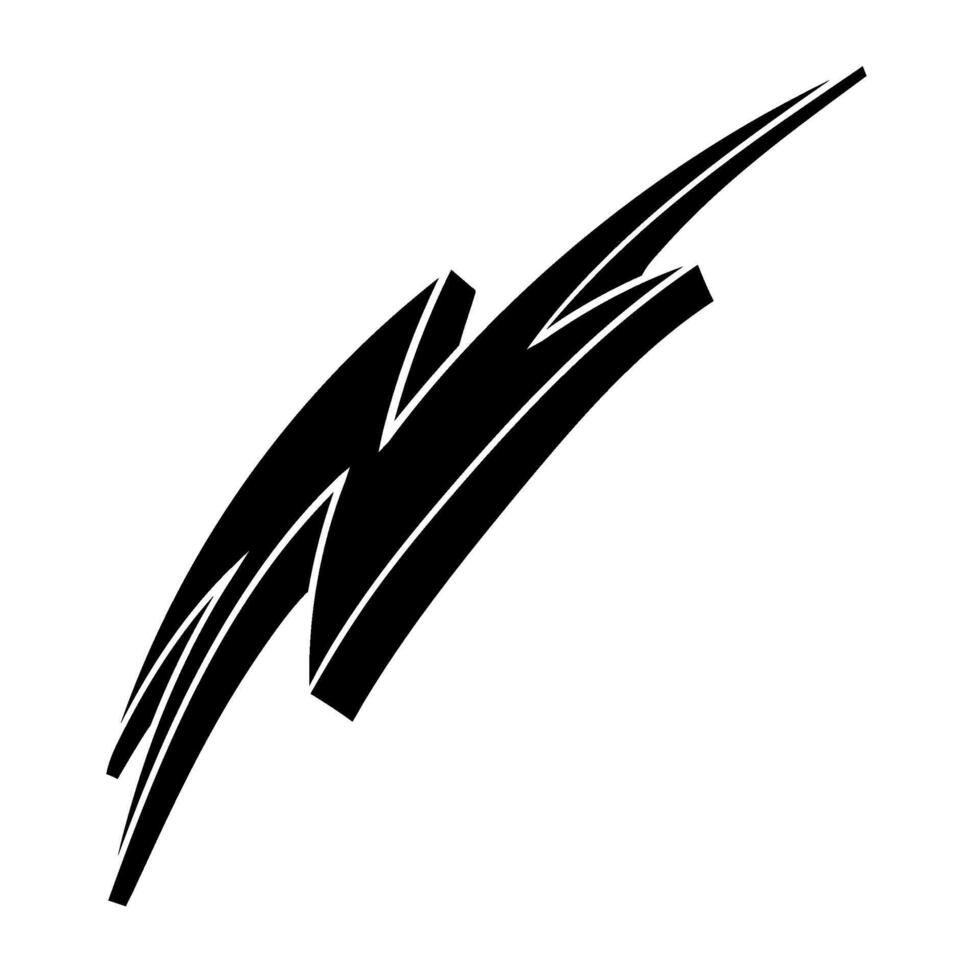 Hand drawn depiction of thunder showcasing dramatic energy vector