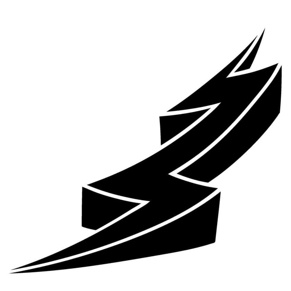 Hand drawn thunderbolt illustration with dynamic design elements vector
