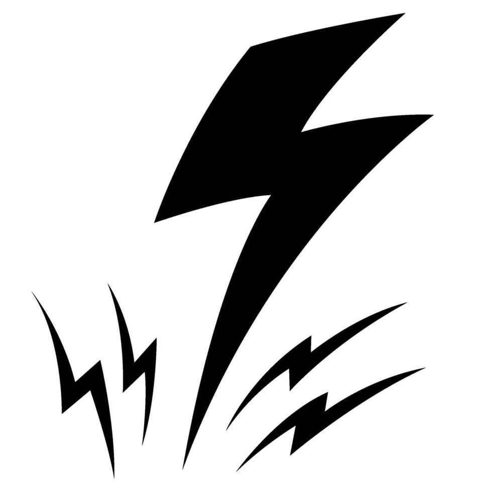 Hand drawn thunder symbols with bold lightning design and detail vector