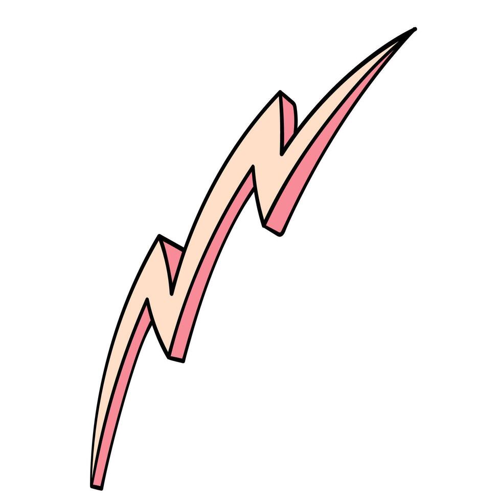 Hand drawn thunderbolt illustration in vibrant colors vector