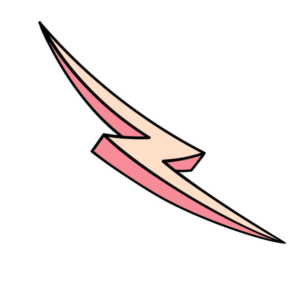 Hand drawn thunder illustration showcasing electric energy vector