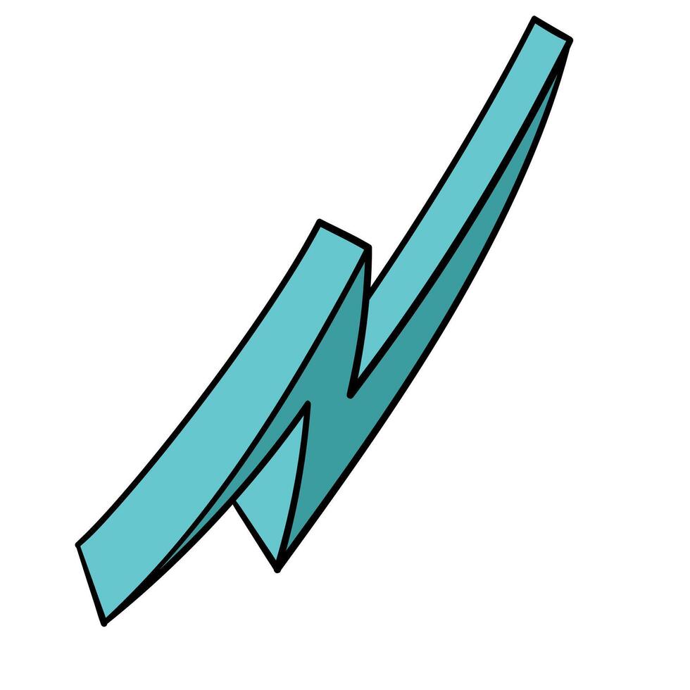 Hand drawn thunderbolt graphic on a textured background vector