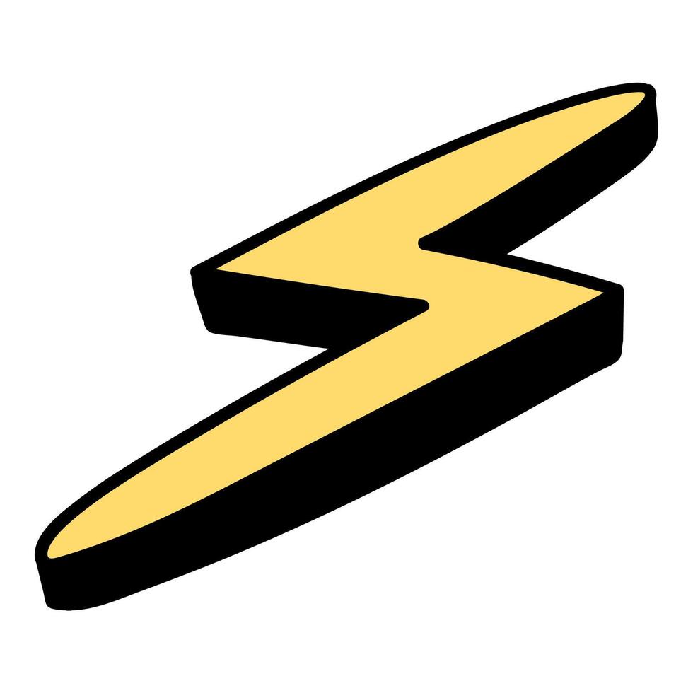 Creative hand drawn thunderbolt illustration with bold outlines vector