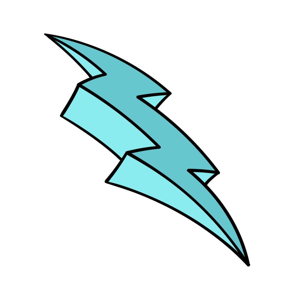 Hand drawn thunder illustration depicting lightning in blue hues vector