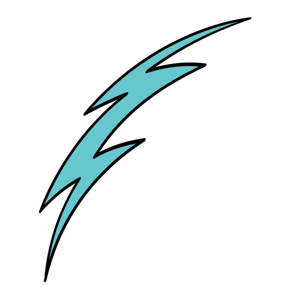 Hand drawn design of stylized thunderbolt against a light background vector