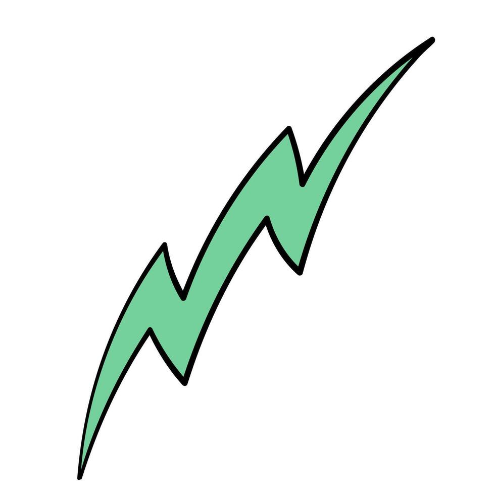Hand drawn thunderbolt design illustrating stormy weather vector
