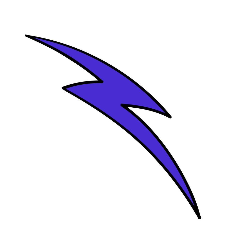 Hand drawn thunder design in striking purple color scheme vector