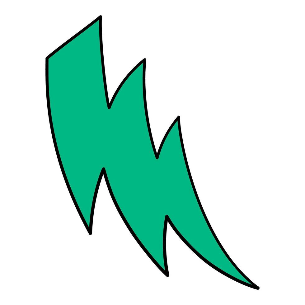 Hand drawn thunder illustration showcasing a vibrant lightning bolt vector