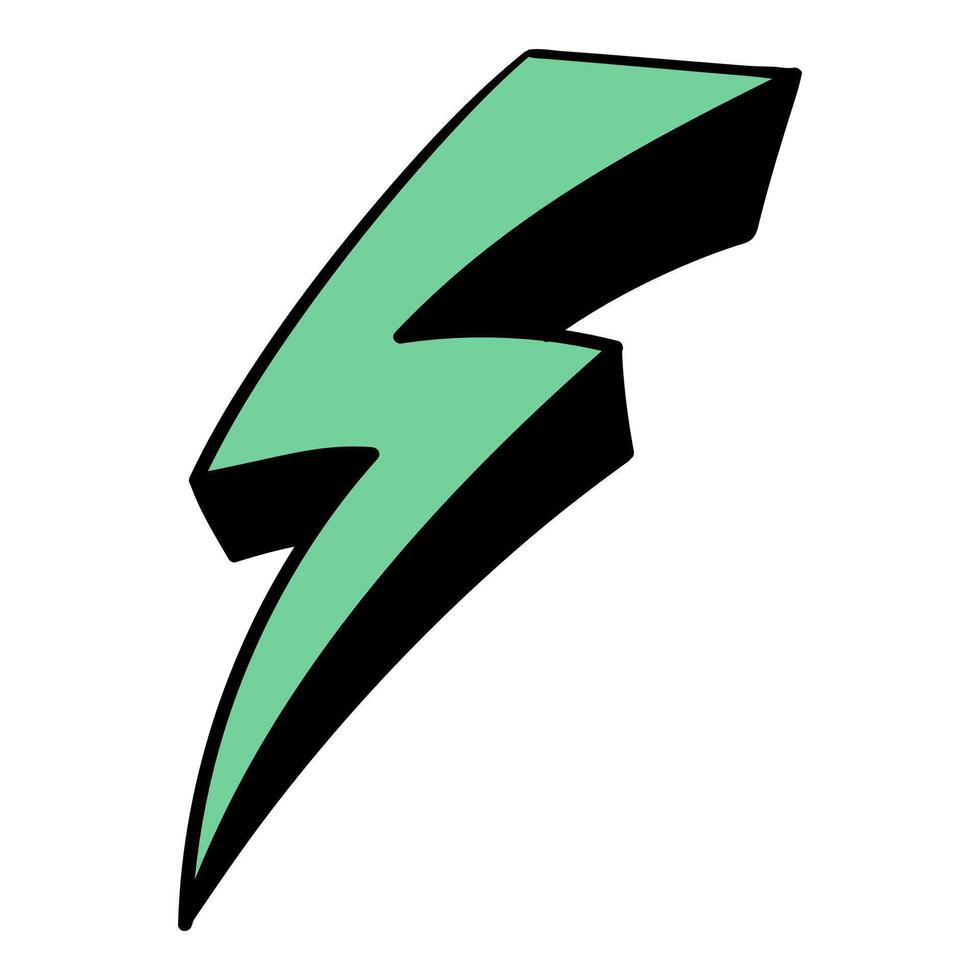 Hand drawn thunder symbol showcasing a dynamic design vector