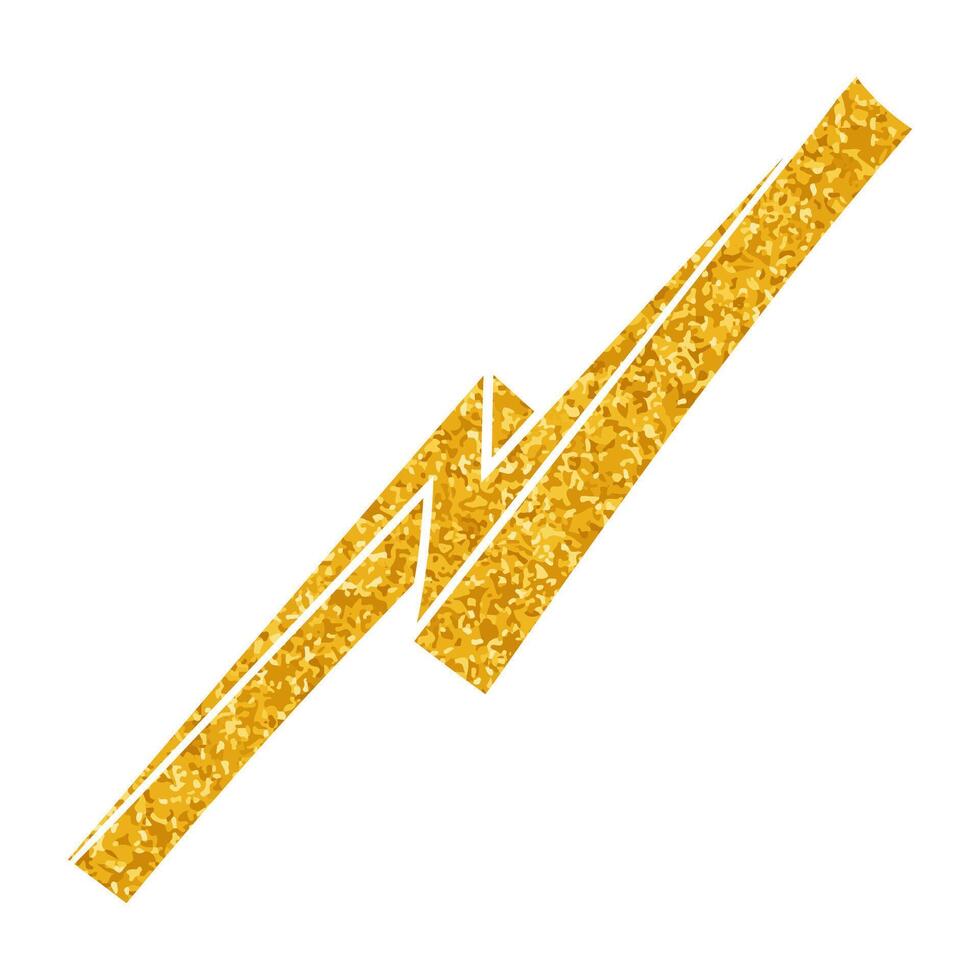 Hand drawn thunderbolt illustration with golden sparkles vector