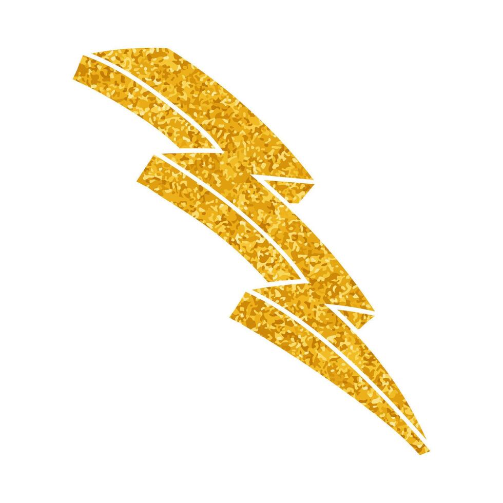 Hand drawn thunderbolt illustration with vibrant colors vector