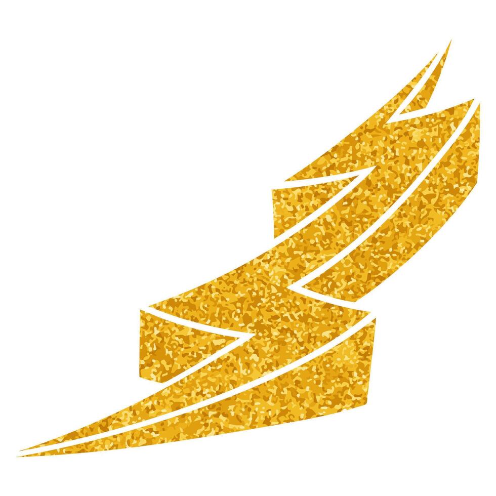 Bold hand drawn gold thunder illustration with golden color scheme vector