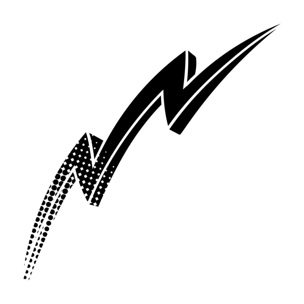 Hand drawn thunderbolt design in bold artistic style vector