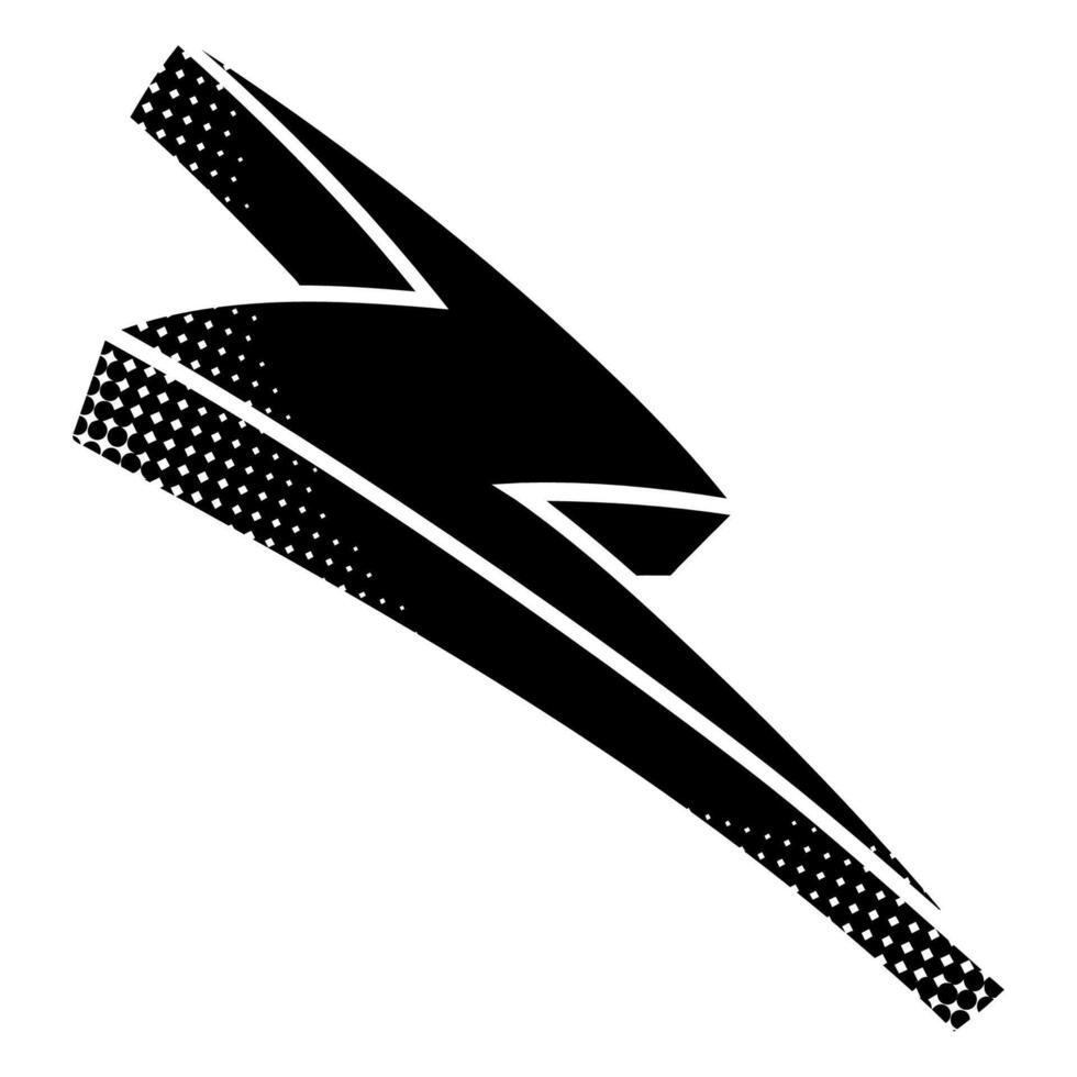 Hand drawn thunder symbol with dynamic design elements vector