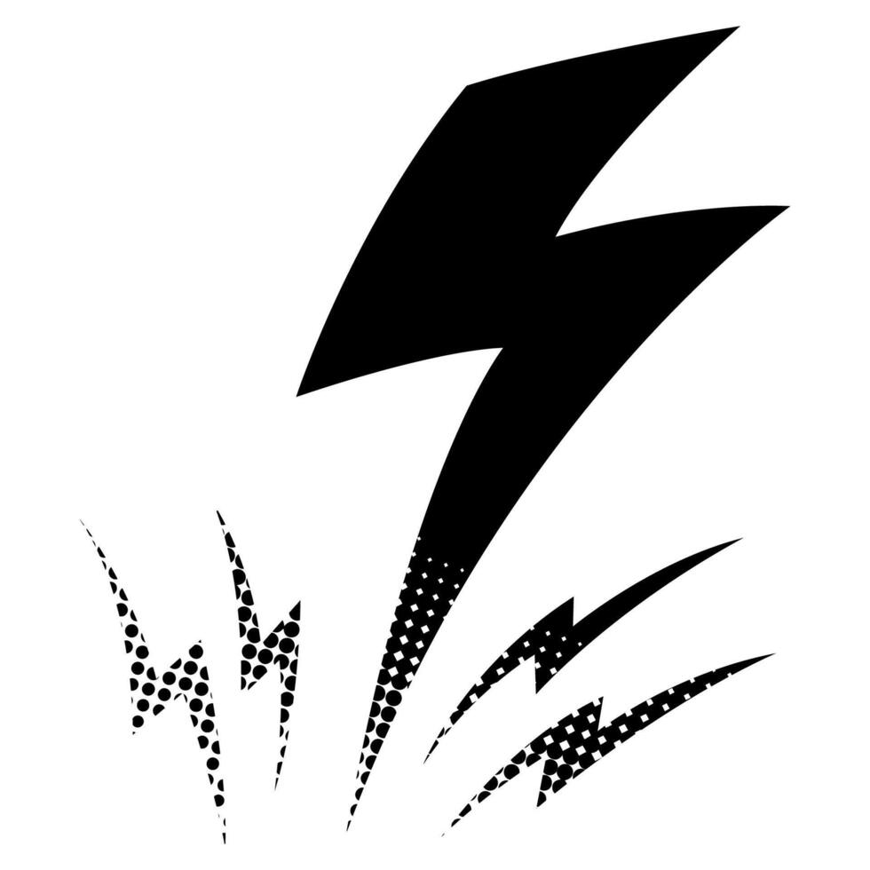 Hand drawn thunderbolts capturing the power of a storm vector