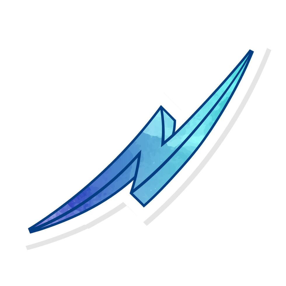 Hand drawn thunderbolt illustration vector