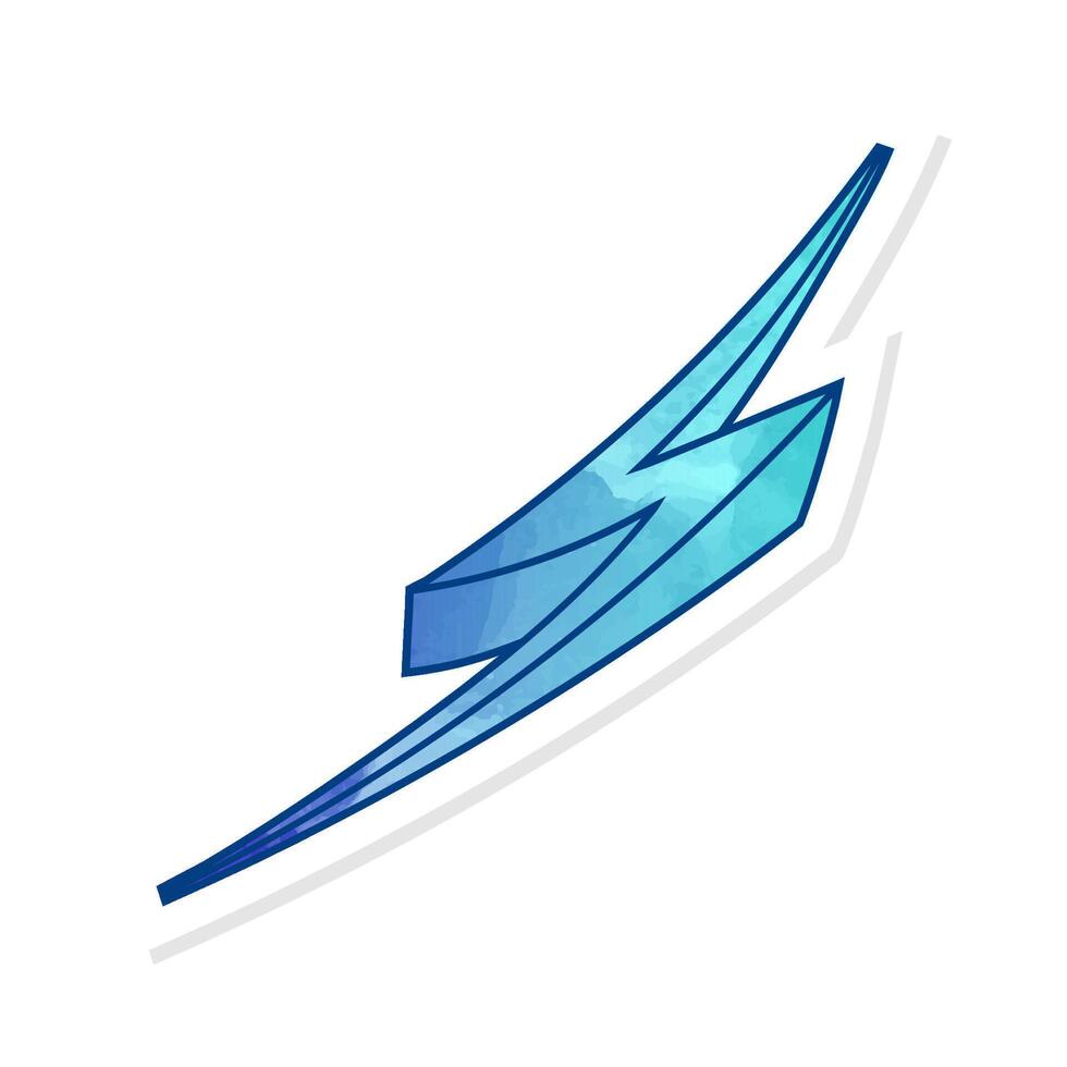 Unique hand drawn thunderbolt design in vibrant blue tones vector