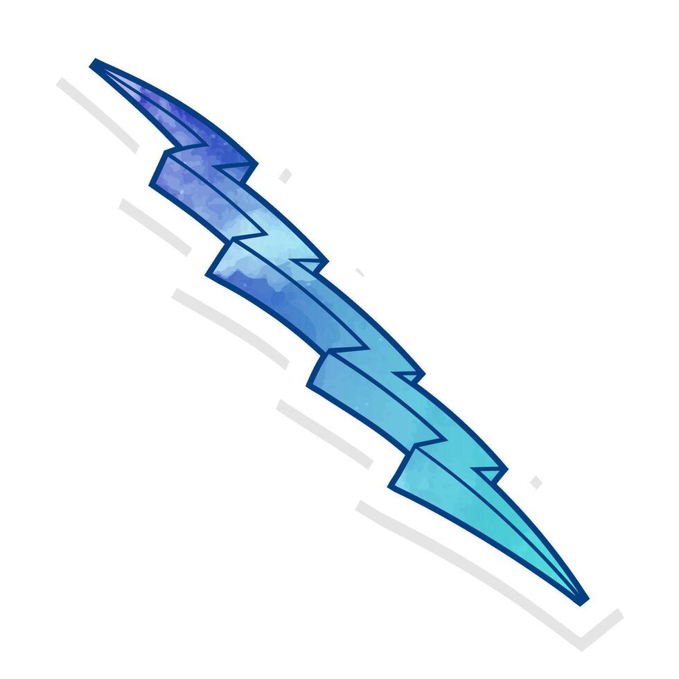 Hand drawn thunderbolt design in vibrant blue hue vector