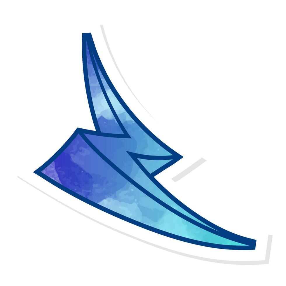 Hand drawn thunder graphic with blue color scheme and design vector