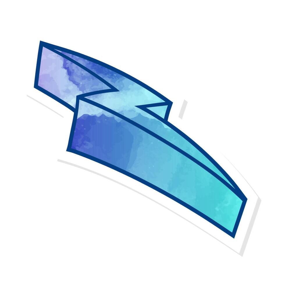 Hand drawn blue thunderbolt illustration with vibrant colors and style vector