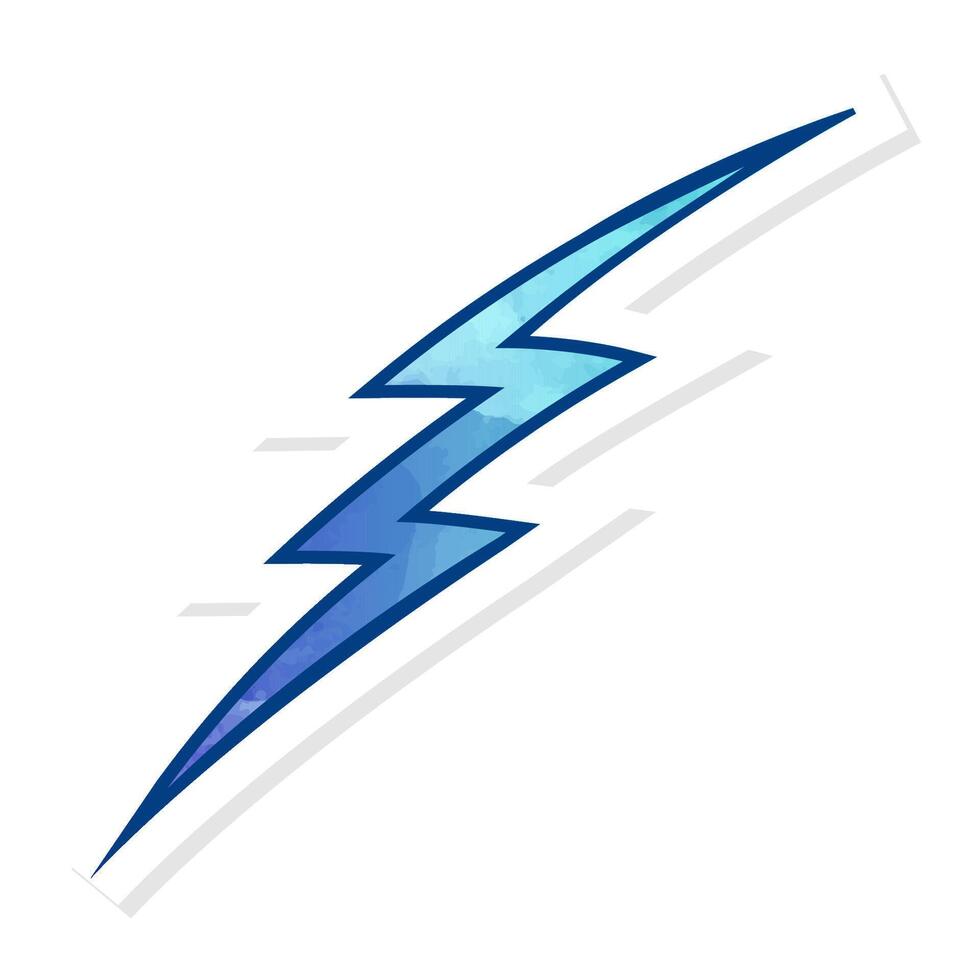 Hand drawn blue thunderbolt design vector