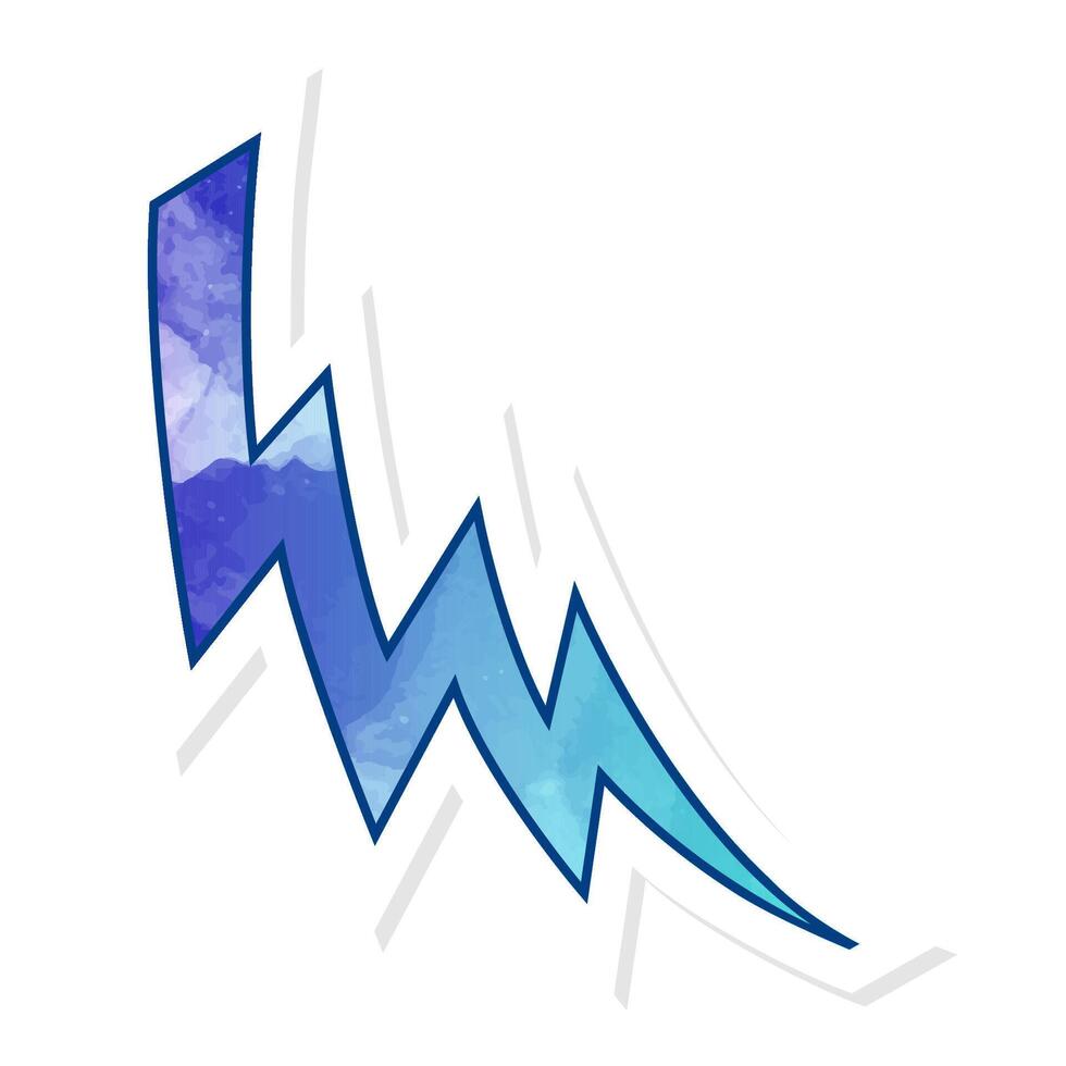 Hand drawn thunderbolt design showcasing stormy energy vector