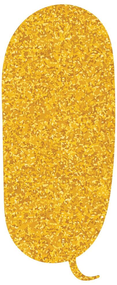 Vibrant golden glitters scattered on a vertical speech bubble vector