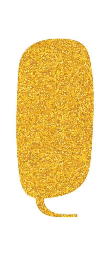 Vibrant yellow vertical speech bubble shape with a textured surface stands out vector