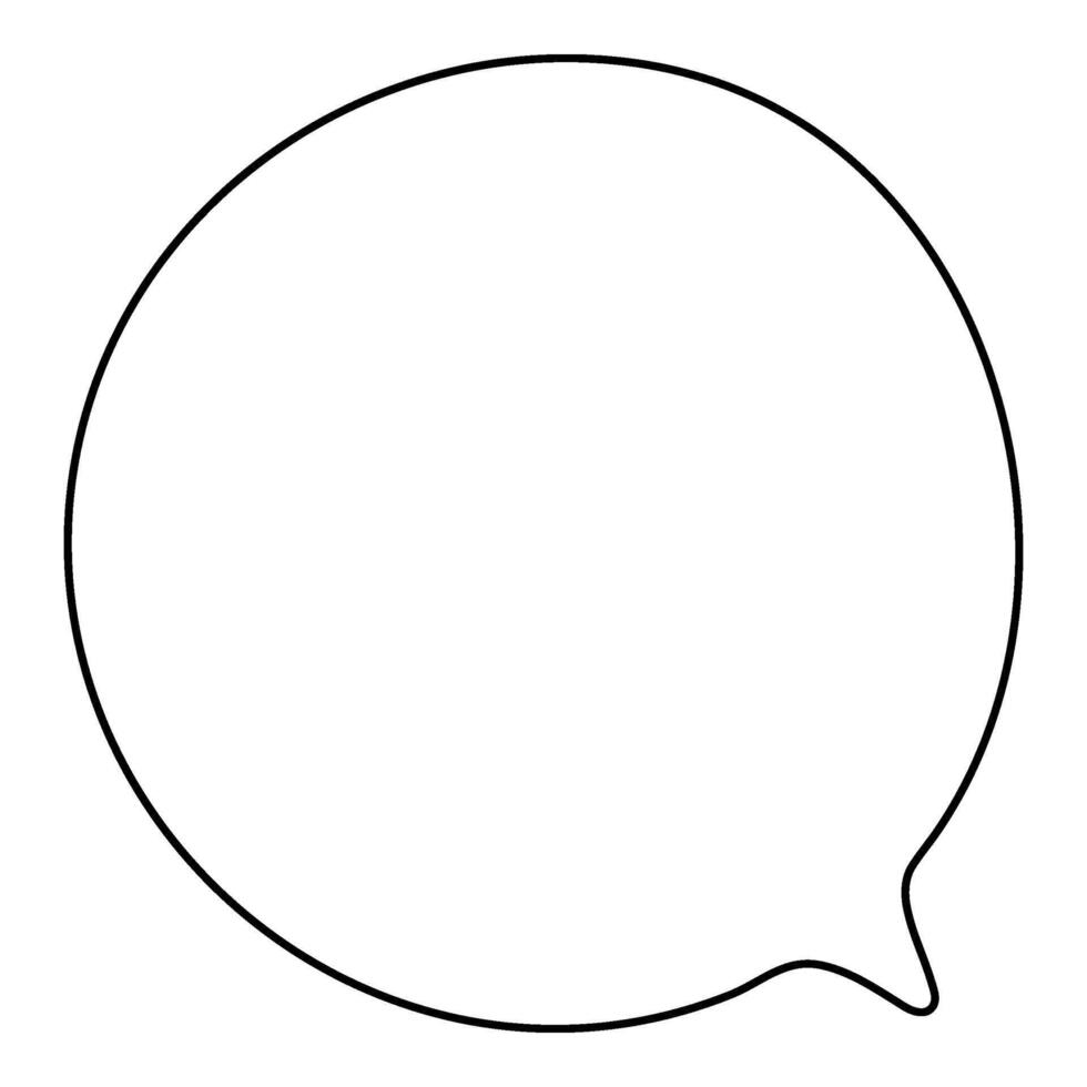 Outline of a round speech bubble on a white background vector