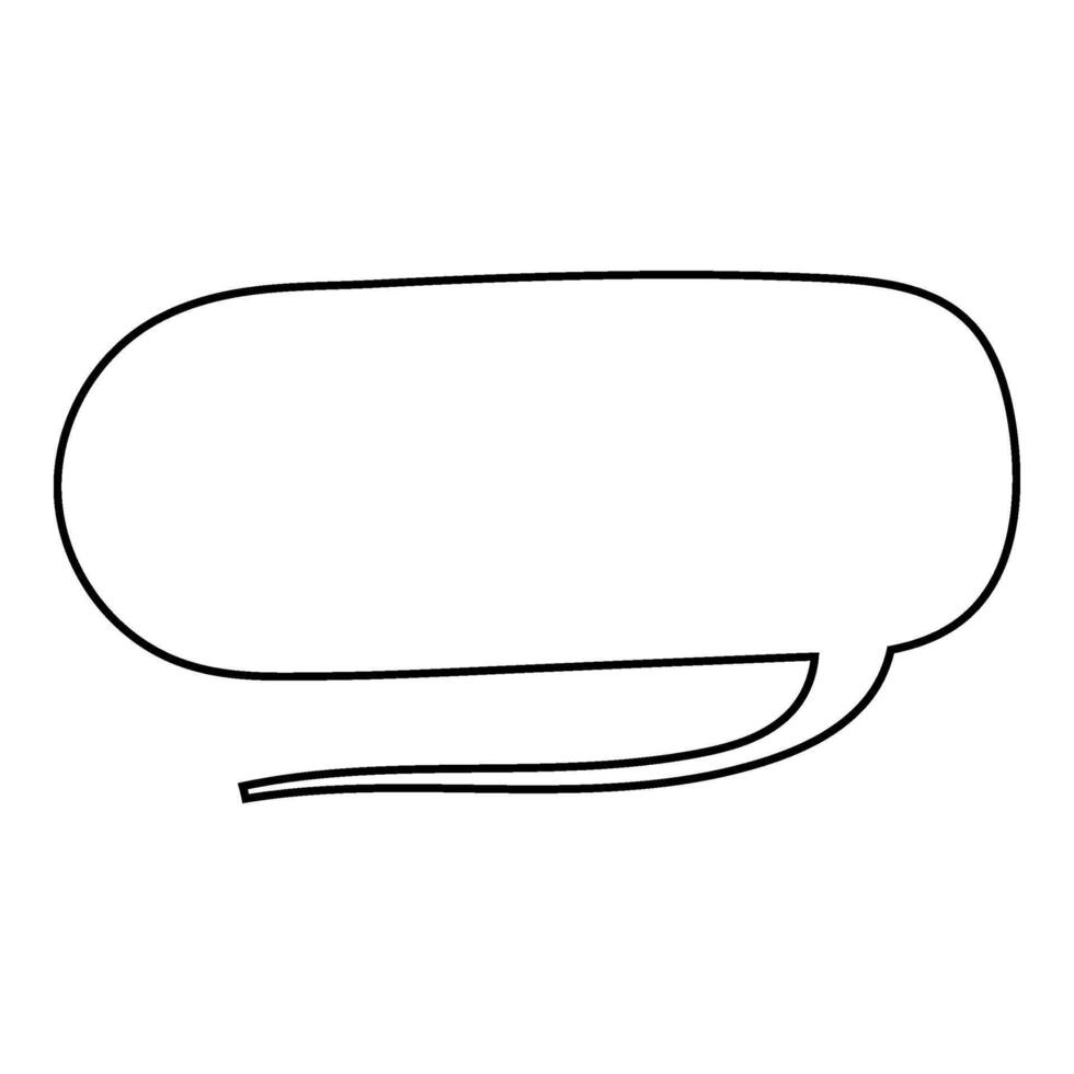 horizontal speech bubble outline for creative design use vector