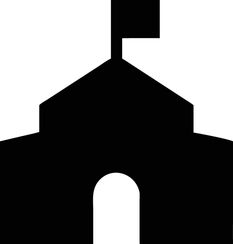 A black and white silhouette of a school building vector