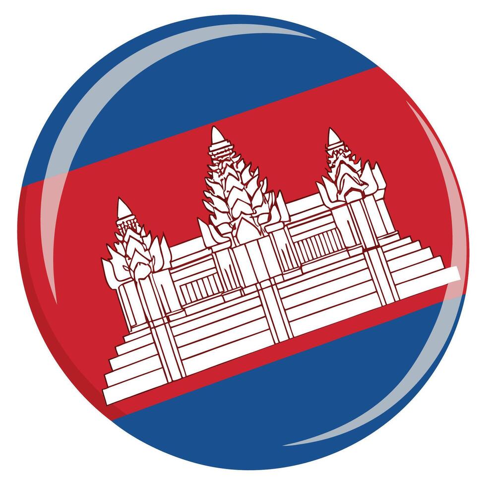 Cambodia flag button illustration vector