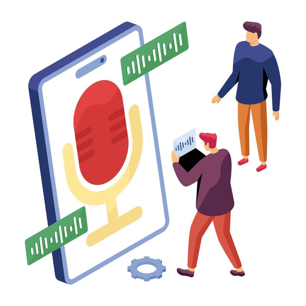 Voice recording technology illustration vector