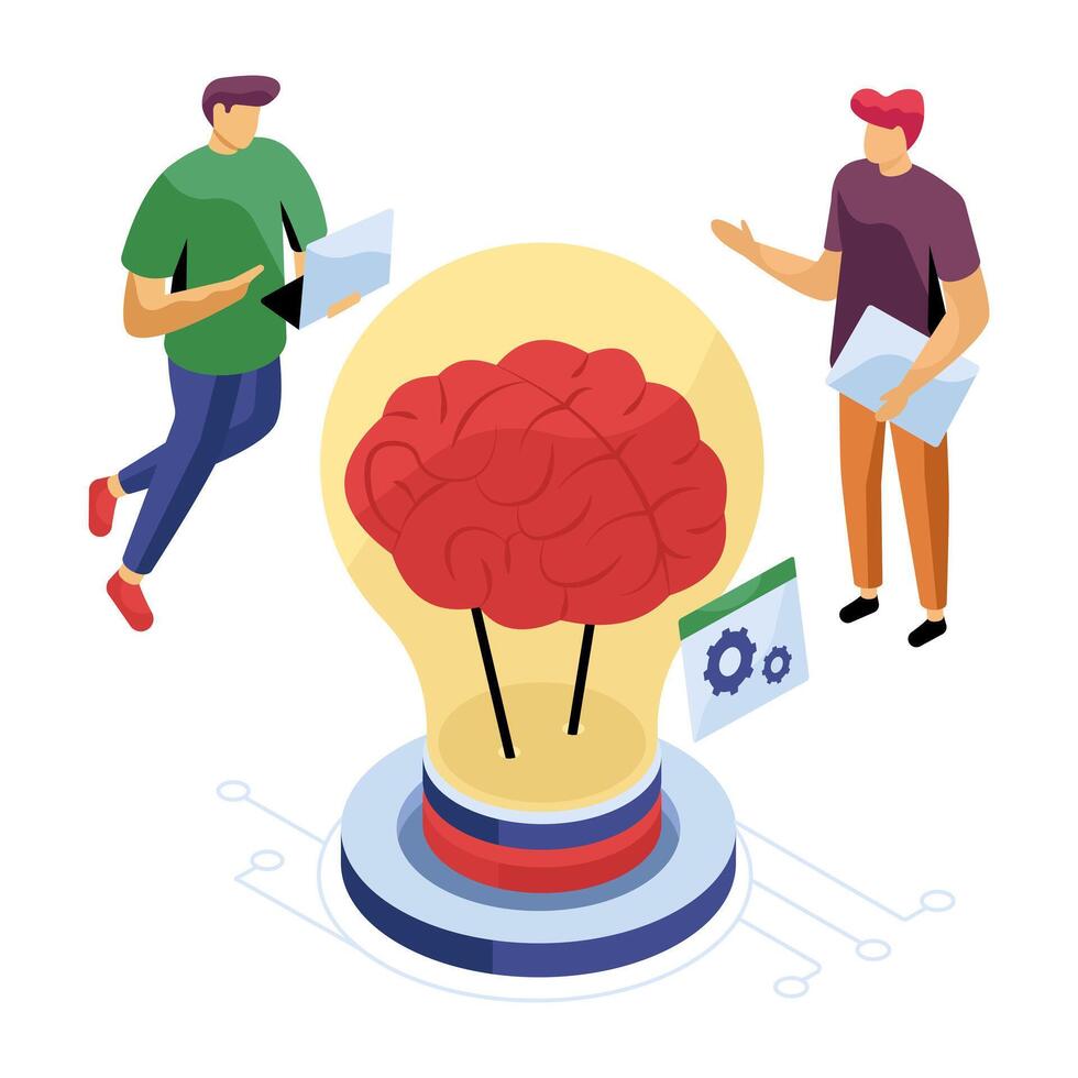 An illustration design of brainstorming vector