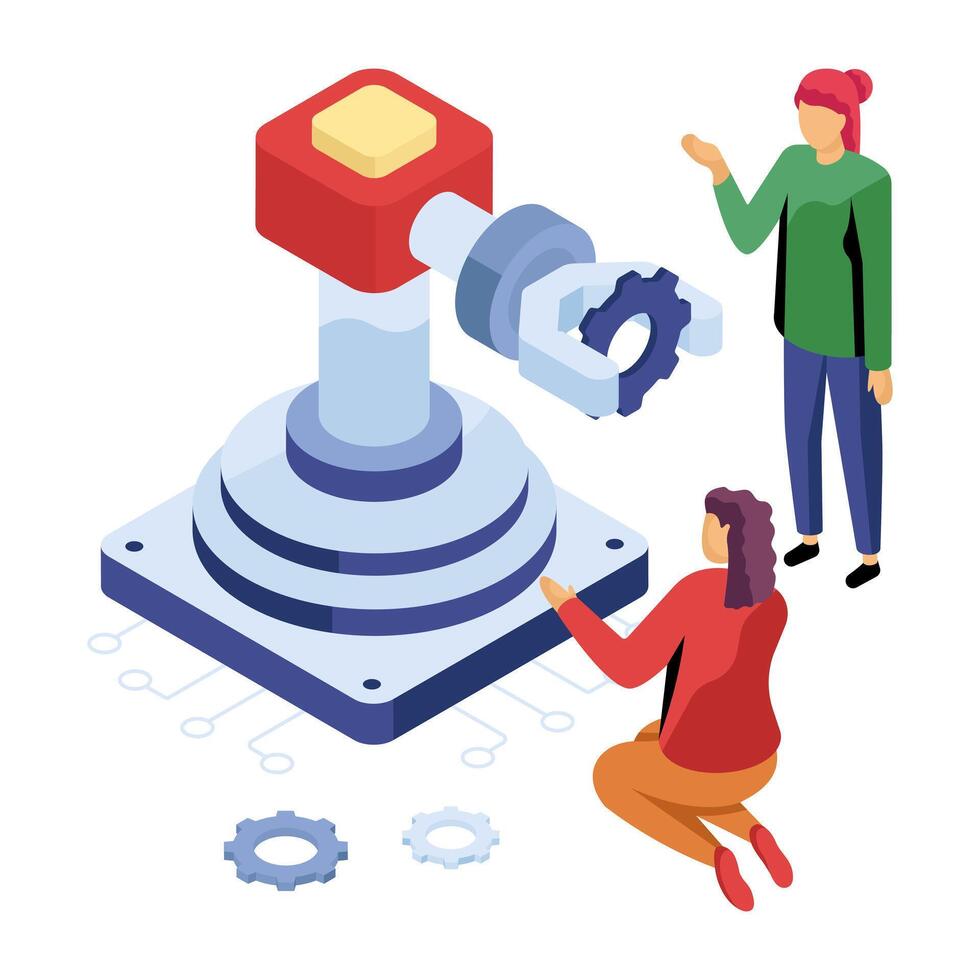 illustration of robotic arm vector