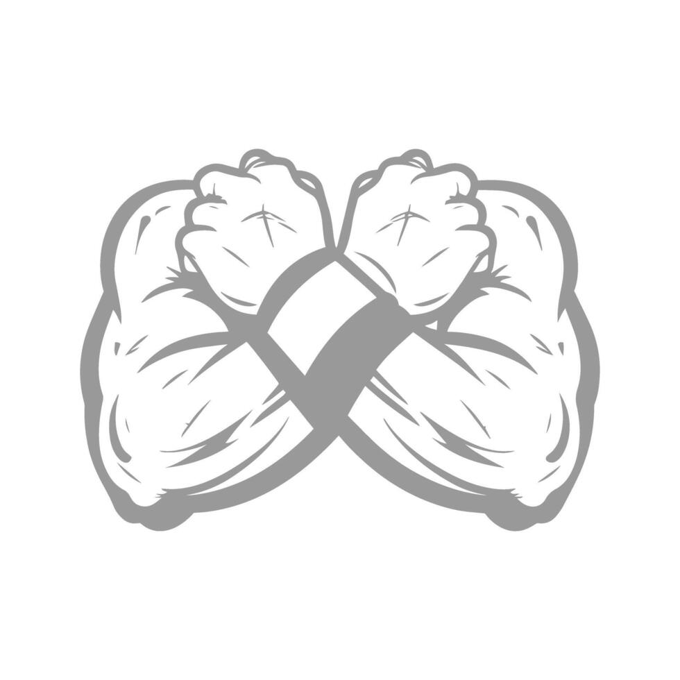 Illustration of Crossed Muscular Arms A Symbol of Strength and Fitness vector