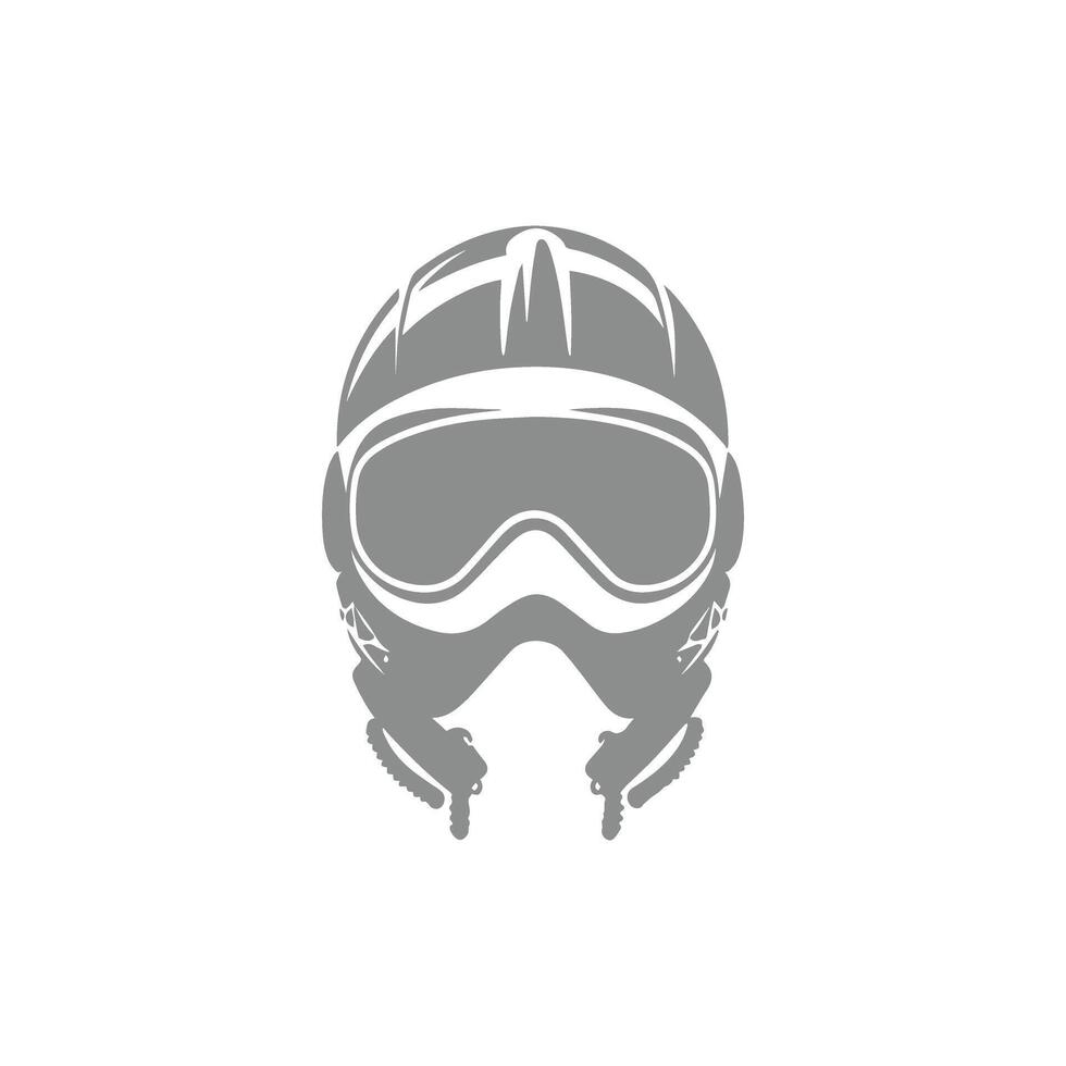 Detailed Silhouette of a Pilot's Helmet with Goggles vector
