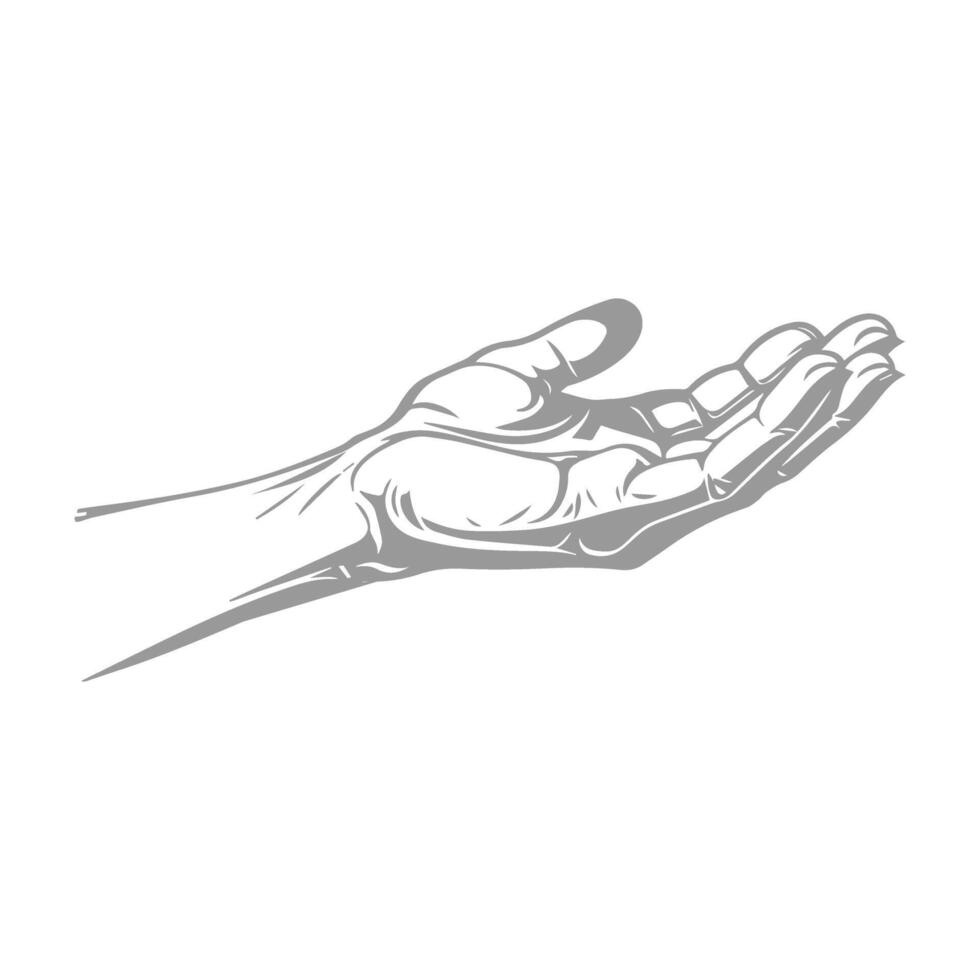Open Hand Reaching Outward Illustration vector