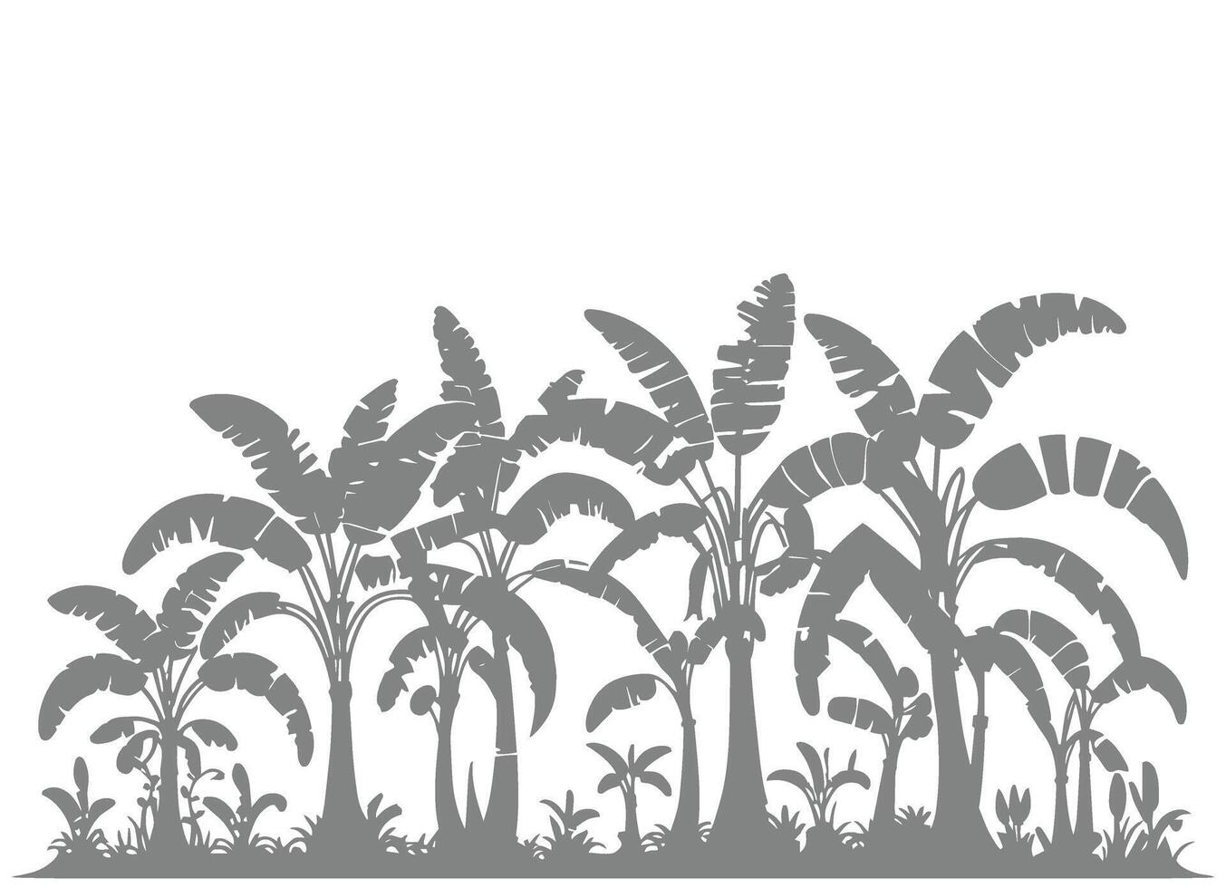 Banana Trees Silhouette for Presentation vector