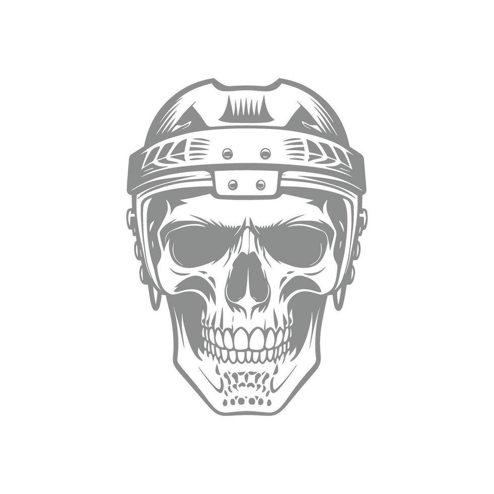 Illustration of Skull Hockey Player with Helmet vector