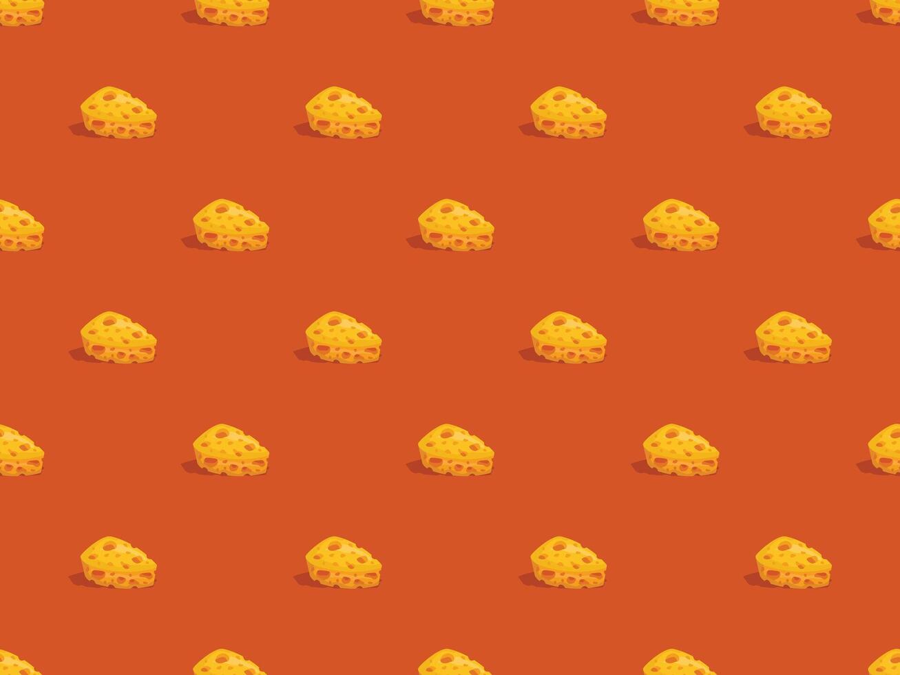 a pattern with cheese on an orange background vector