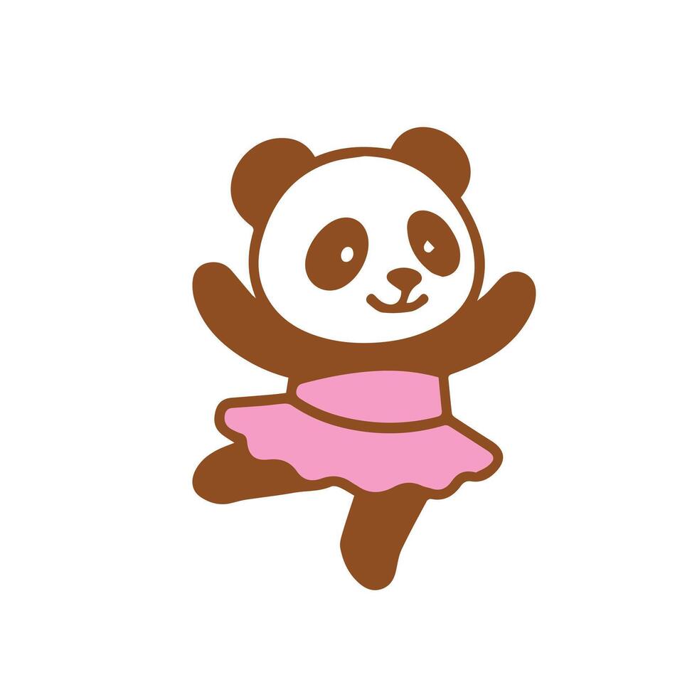 Cute Panda Ballerina Dancing in Pink Tutu vector