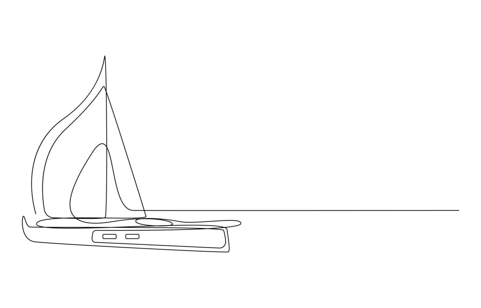Quantum Racing Boat continuous line art drawing vector