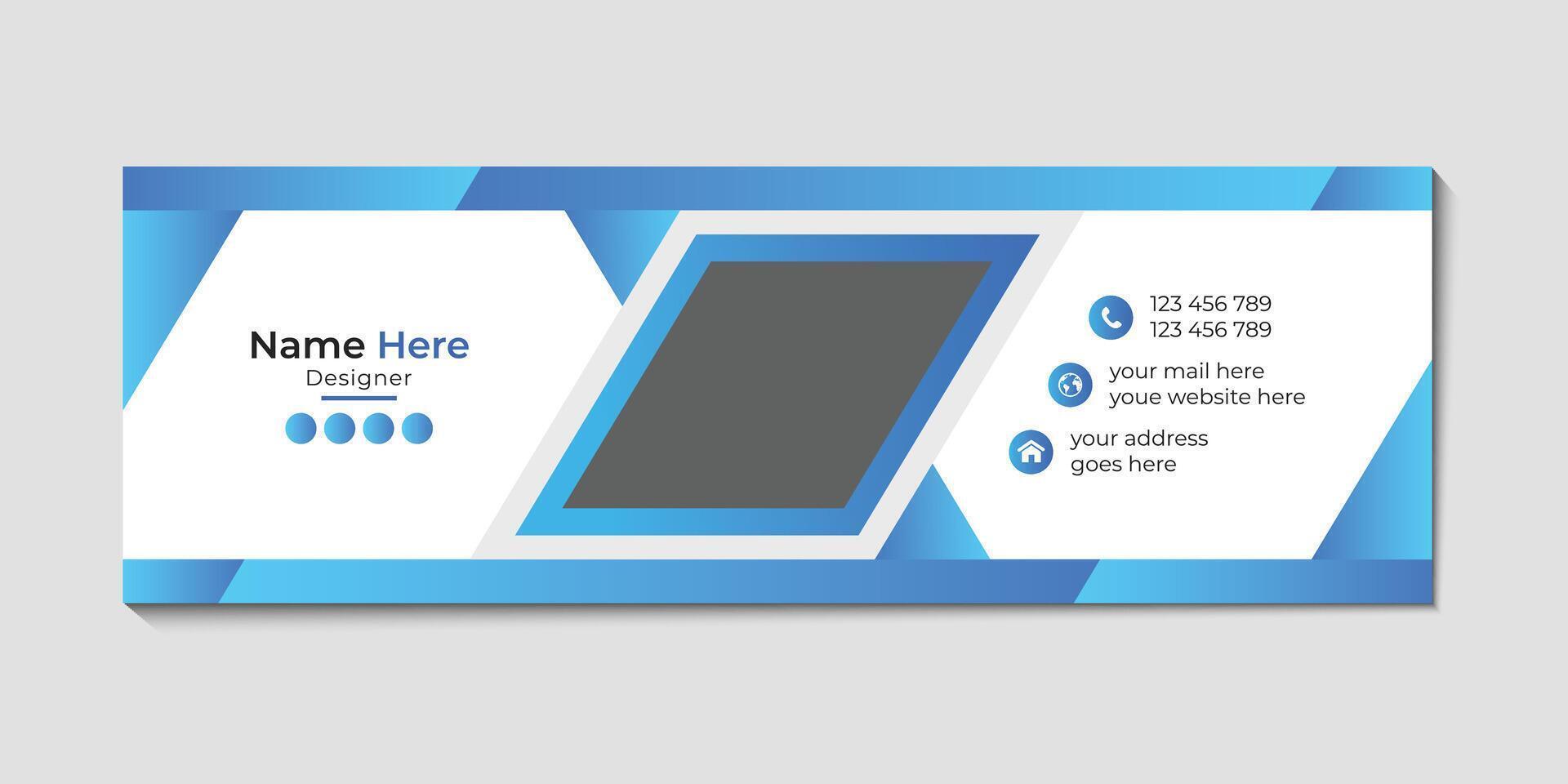 Personal branding email footer template vector