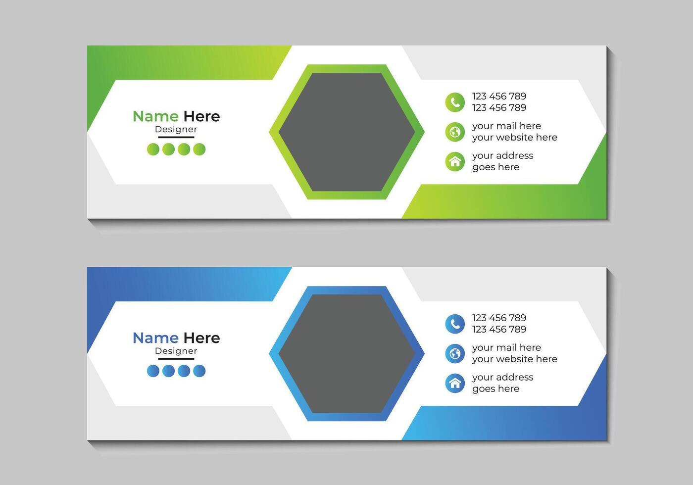 Creative personal email footer template vector