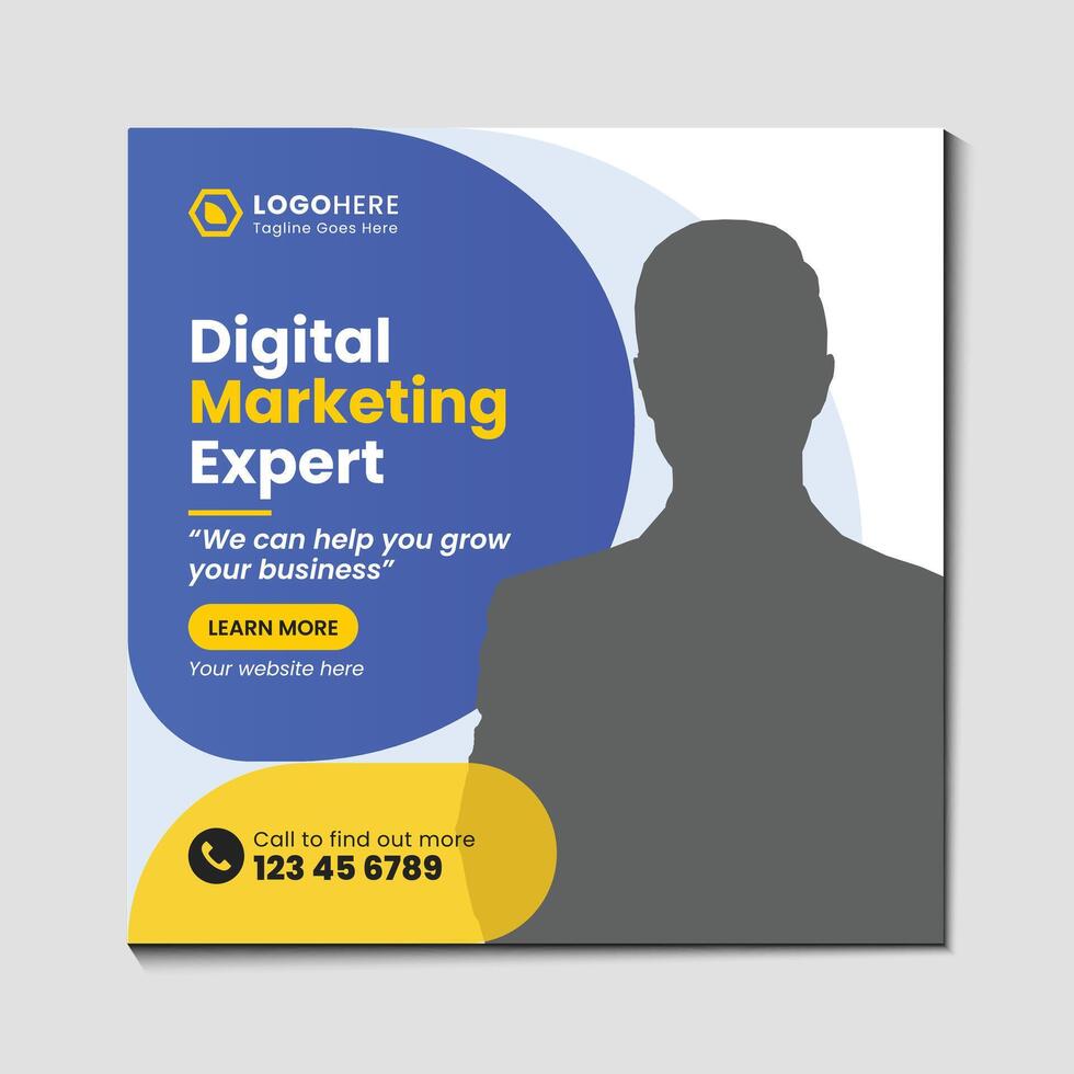 Modern digital marketing expert and corporate social media post banner vector
