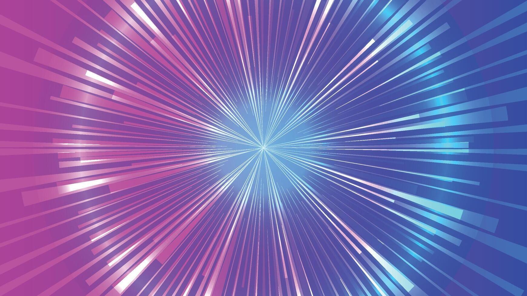 abstract futuristic speed lines on pink and blue background vector